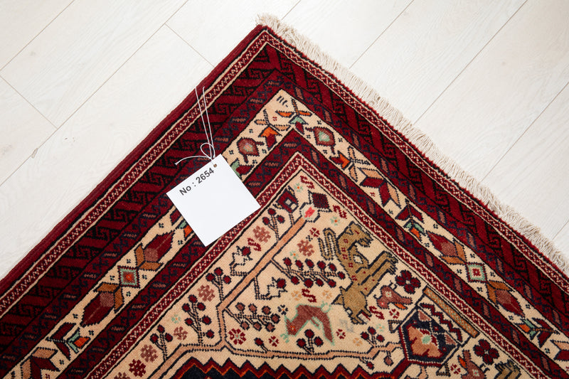 6' 8" x 3' 7" Excellent Hand-Knotted Vintage Collectible Fine Tribal Rug - Yasi & Fara 