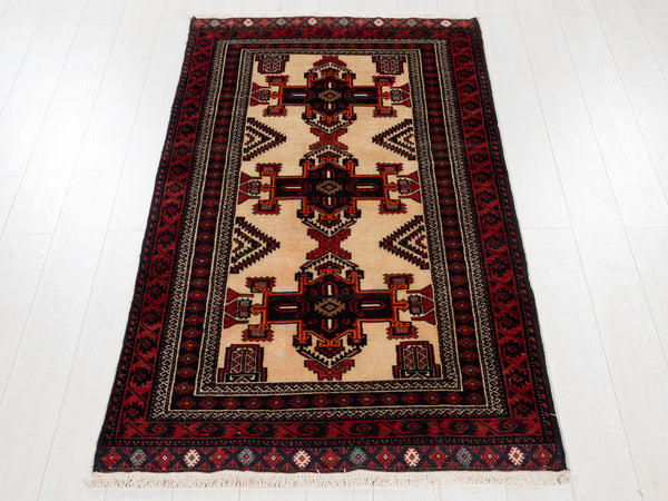 6' 3" x 3' 5" Excellent Hand-Knotted Collectible Vintage Fine Tribal Rug - Yasi & Fara 