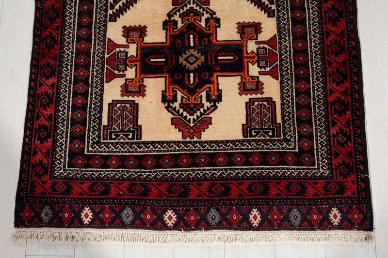 6' 3" x 3' 5" Excellent Hand-Knotted Collectible Vintage Fine Tribal Rug - Yasi & Fara 