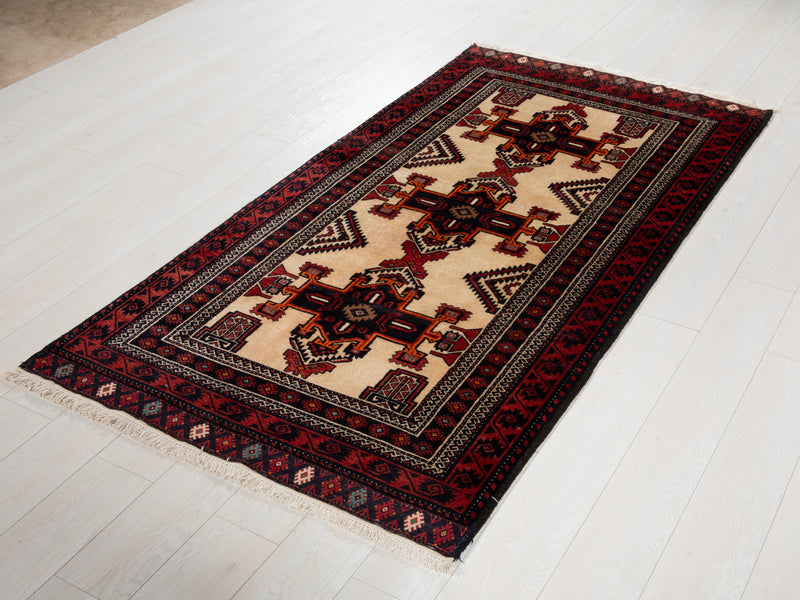 6' 3" x 3' 5" Excellent Hand-Knotted Collectible Vintage Fine Tribal Rug - Yasi & Fara 
