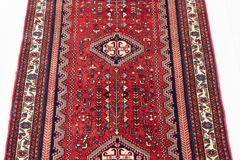 9' 5" x 3' 5" Excellent Hand-Knotted Vintage Tribal Runner Rug - Yasi & Fara 
