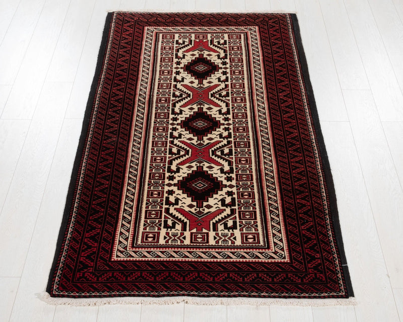 6' 7" x 3' 7" Excellent Hand-Knotted Vintage Fine Baluch Tribal Rug - Yasi & Fara 