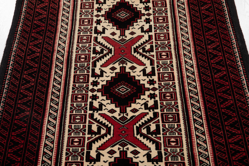 6' 7" x 3' 7" Excellent Hand-Knotted Vintage Fine Baluch Tribal Rug - Yasi & Fara 