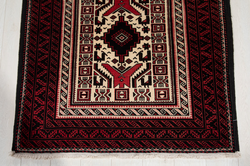 6' 7" x 3' 7" Excellent Hand-Knotted Vintage Fine Baluch Tribal Rug - Yasi & Fara 