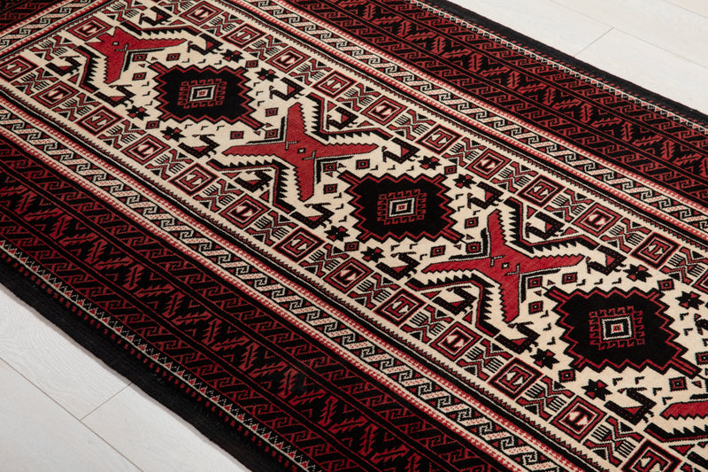 6' 7" x 3' 7" Excellent Hand-Knotted Vintage Fine Baluch Tribal Rug - Yasi & Fara 