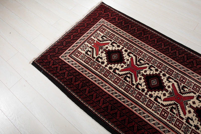 6' 7" x 3' 7" Excellent Hand-Knotted Vintage Fine Baluch Tribal Rug - Yasi & Fara 