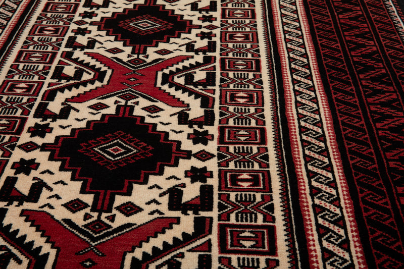 6' 7" x 3' 7" Excellent Hand-Knotted Vintage Fine Baluch Tribal Rug - Yasi & Fara 