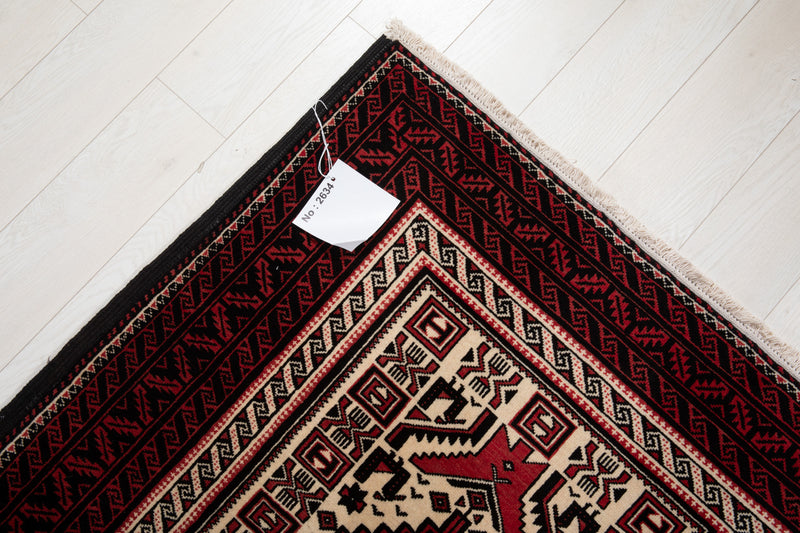6' 7" x 3' 7" Excellent Hand-Knotted Vintage Fine Baluch Tribal Rug - Yasi & Fara 