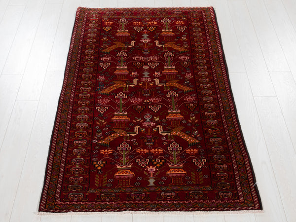 6' 5" x 3' 6" Excellent Hand-Knotted Collectible Vintage Fine Tribal Rug - Yasi & Fara 
