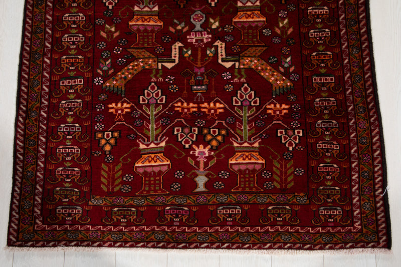 6' 5" x 3' 6" Excellent Hand-Knotted Collectible Vintage Fine Tribal Rug - Yasi & Fara 