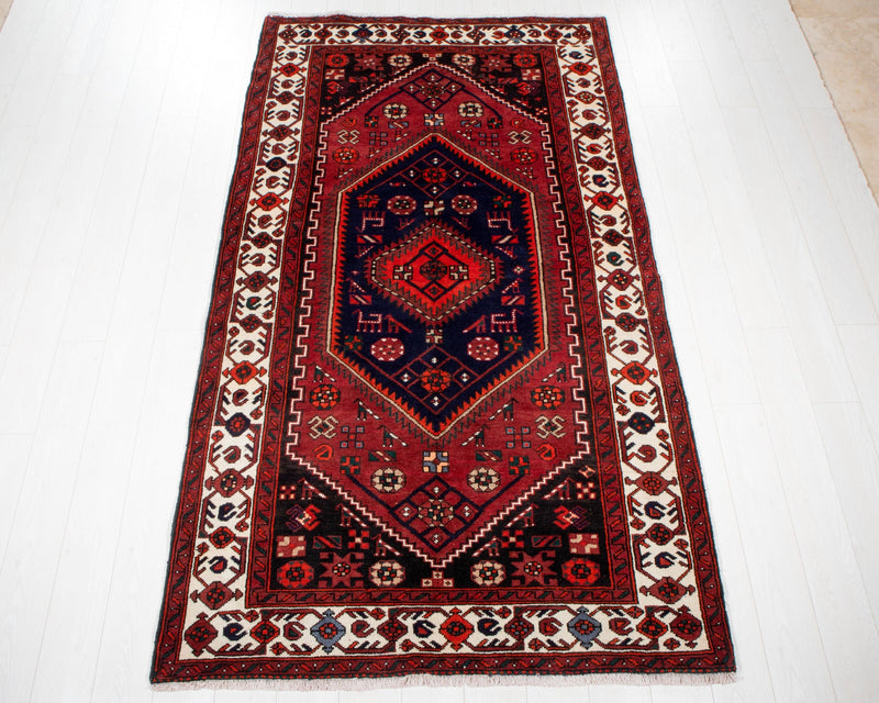 7' 11" x 4' 6" Excellent Hand-Knotted Vintage Tribal Rug - Yasi & Fara 