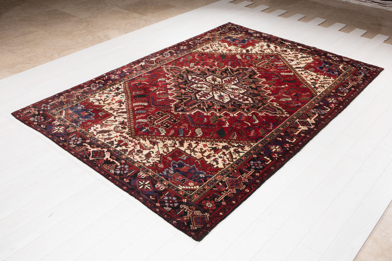 9' 9" x 6' 10" Excellent Hand-Knotted Vintage Tribal Area Rug - Yasi & Fara 
