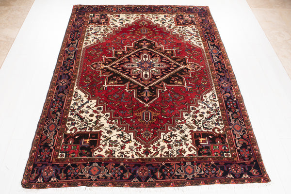9' 4" x 7' Excellent Hand-Knotted Vintage Collectible Tribal Rug - Yasi & Fara 