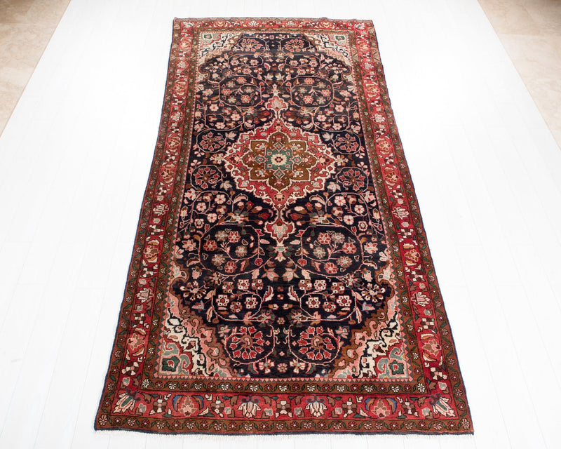 10' 6" x 4' 11" Excellent Hand-Knotted Antique Floral Tribal Rug - Yasi & Fara 