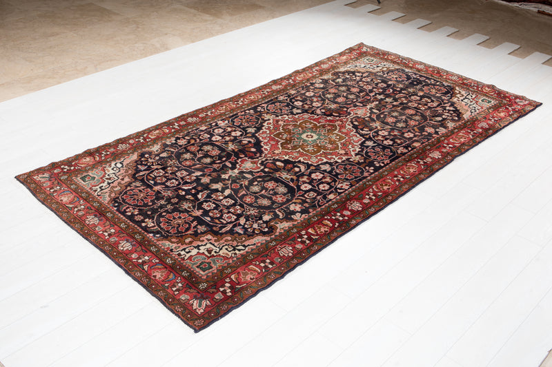 10' 6" x 4' 11" Excellent Hand-Knotted Antique Floral Tribal Rug - Yasi & Fara 