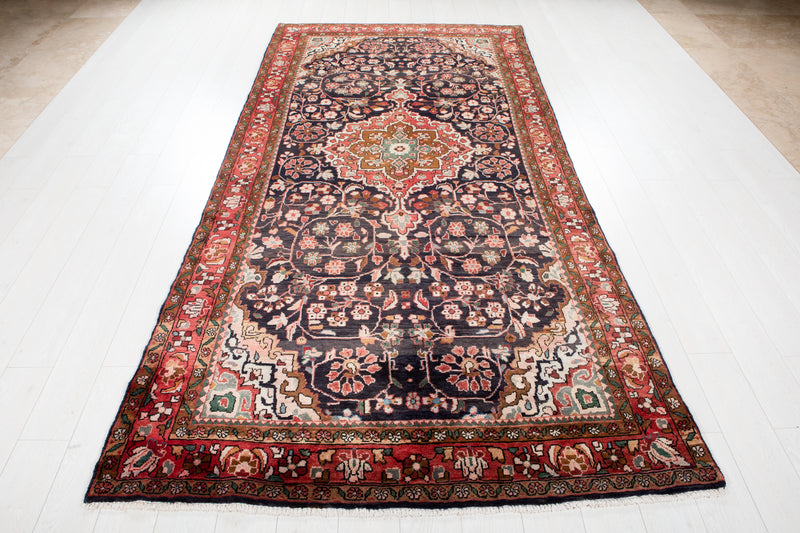 10' 6" x 4' 11" Excellent Hand-Knotted Antique Floral Tribal Rug - Yasi & Fara 
