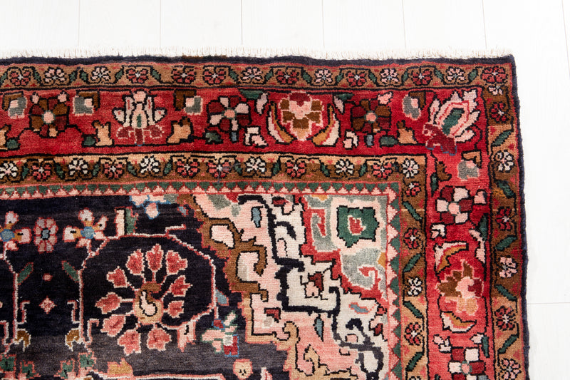 10' 6" x 4' 11" Excellent Hand-Knotted Antique Floral Tribal Rug - Yasi & Fara 