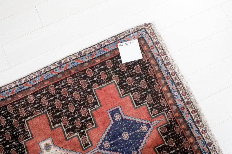 9' 9" x 3' 5 Excellent Hand-Knotted Vintage Tribal Runner Rug - Yasi & Fara 