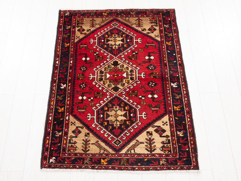 4' 10" x 3' 3" Excellent Hand-Knotted Vintage Tribal Rug - Yasi & Fara 