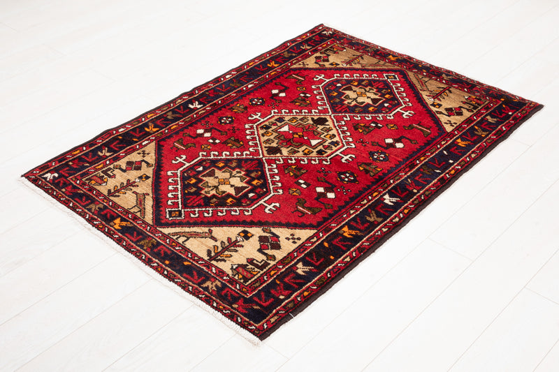 4' 10" x 3' 3" Excellent Hand-Knotted Vintage Tribal Rug - Yasi & Fara 