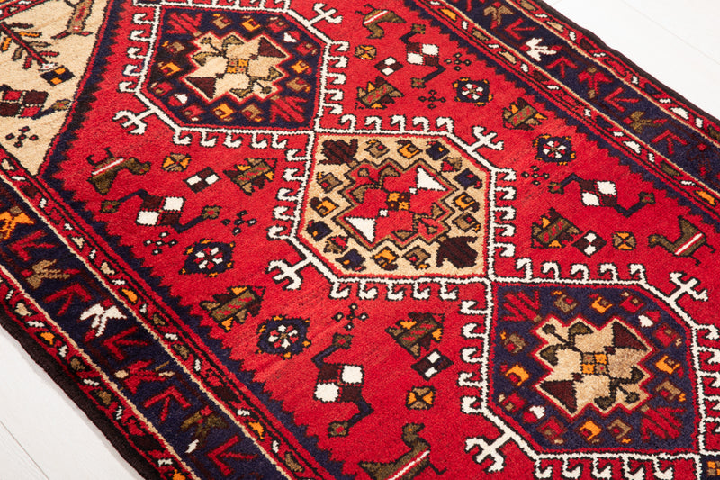 4' 10" x 3' 3" Excellent Hand-Knotted Vintage Tribal Rug - Yasi & Fara 