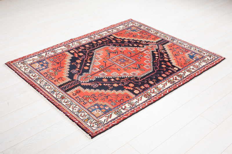 5' 4" x 4' Excellent Hand-Knotted Vintage Tribal Rug - Yasi & Fara 