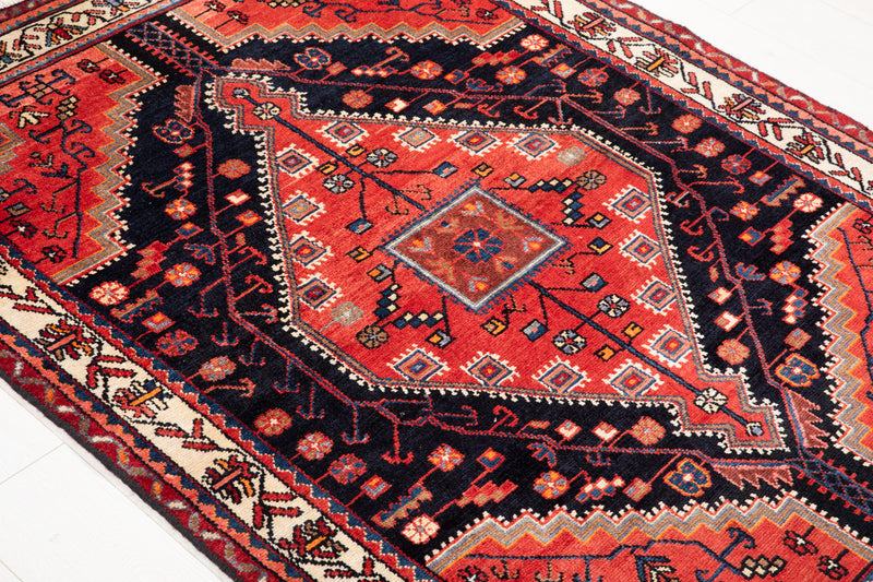 5' 4" x 4' Excellent Hand-Knotted Vintage Tribal Rug - Yasi & Fara 