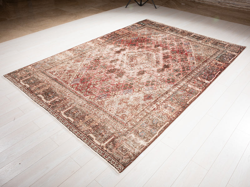 9' 8" x 6' 6" Excellent Hand-Knotted Antique Distressed Area Rug - Yasi & Fara 