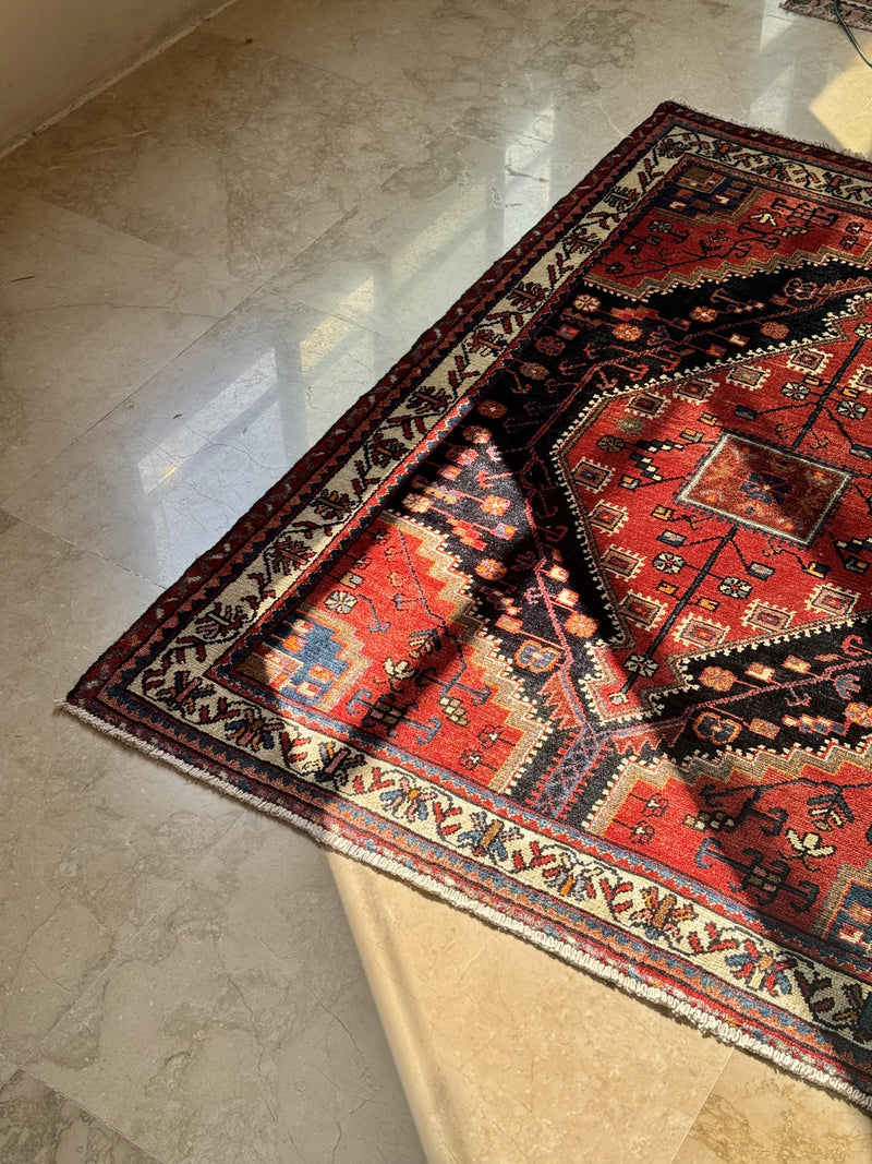5' 4" x 4' Excellent Hand-Knotted Vintage Tribal Rug - Yasi & Fara 