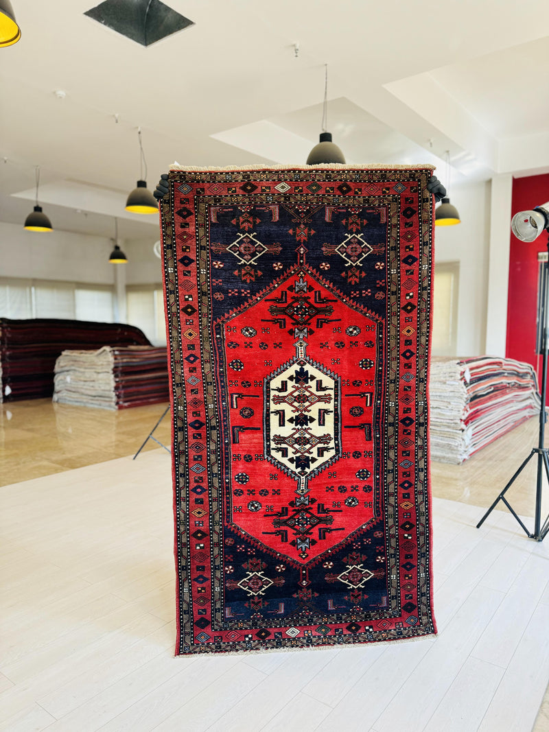 6' 7" x 3' 8" Excellent Hand-Knotted Vintage Tribal Rug - Yasi & Fara 