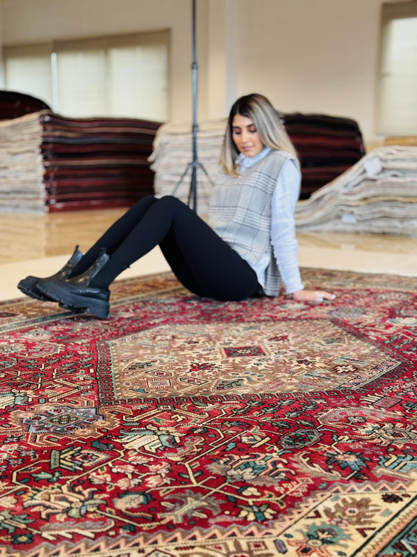 11' 5" x 7' 10" Excellent Hand-Knotted Antique Large Area Rug - Yasi & Fara 