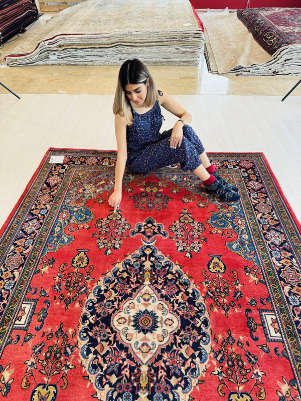 9' 9" x 6' 5" Excellent Hand-Knotted Vintage Area Rug - Yasi & Fara 