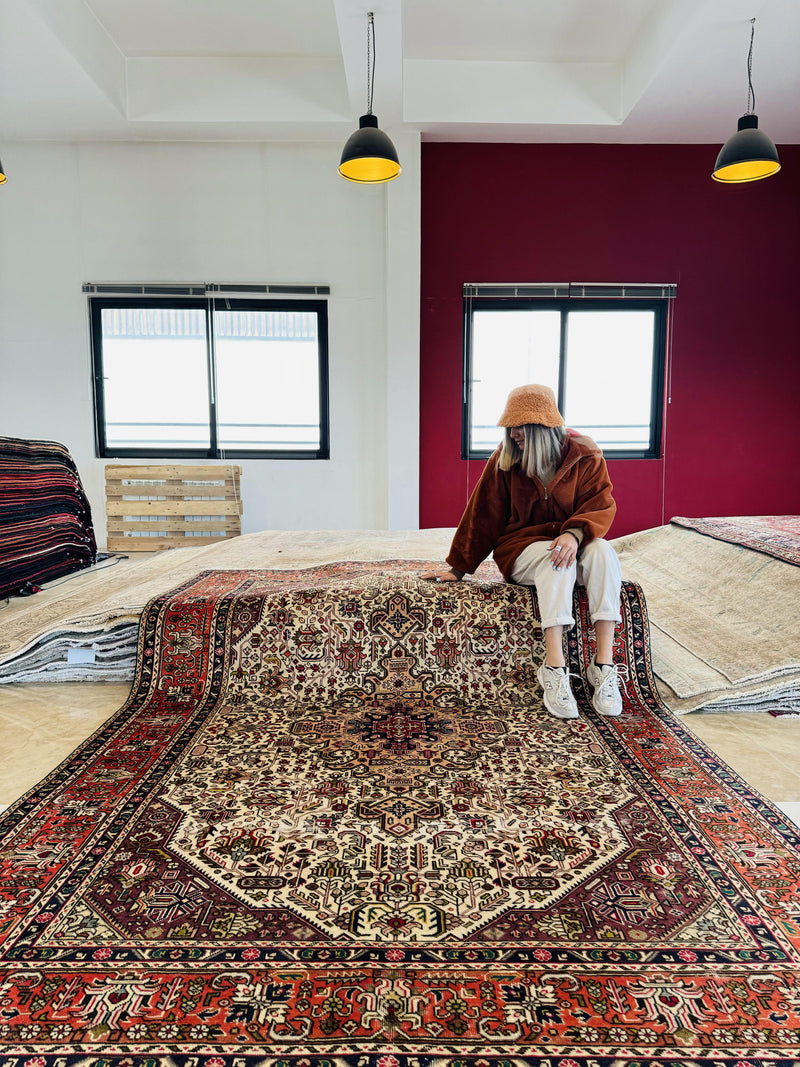 9' 5" x 6' 6" Excellent Hand-Knotted Antique Area Rug - Yasi & Fara 