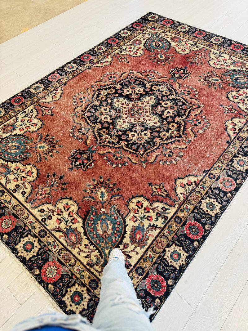 9' 11" x 6' 11" Excellent Hand-Knotted Antique Collectible Area Rug - Yasi & Fara 