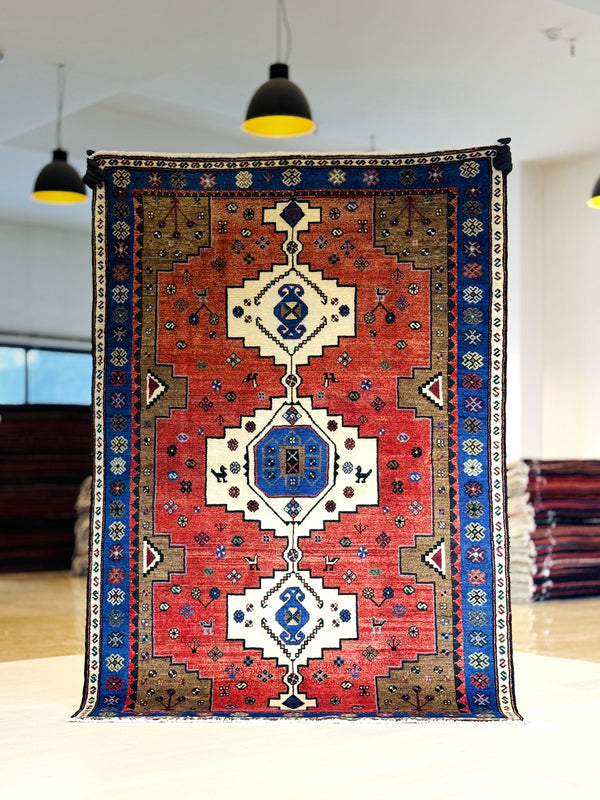 6' 7" x 4' 6" Excellent Hand-Knotted Collectible Tribal Rug - Yasi & Fara 