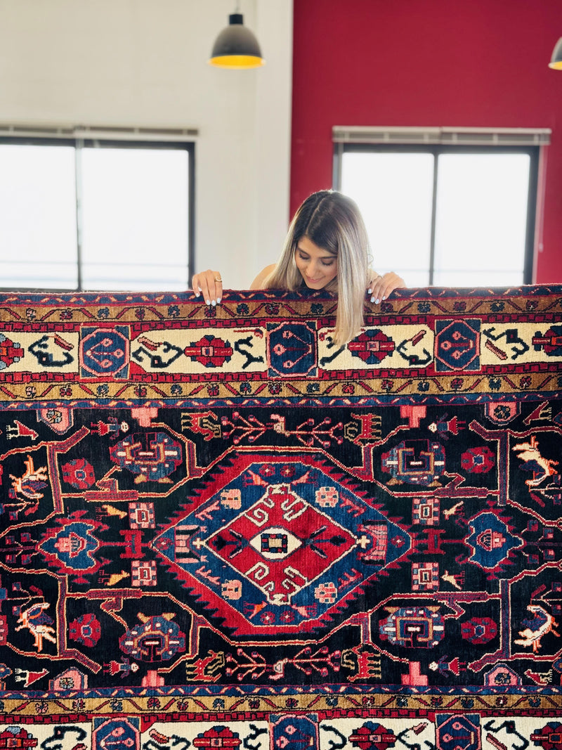 7' 7" x 4' 9" Excellent Hand-Knotted Vintage Tribal Rug - Yasi & Fara 