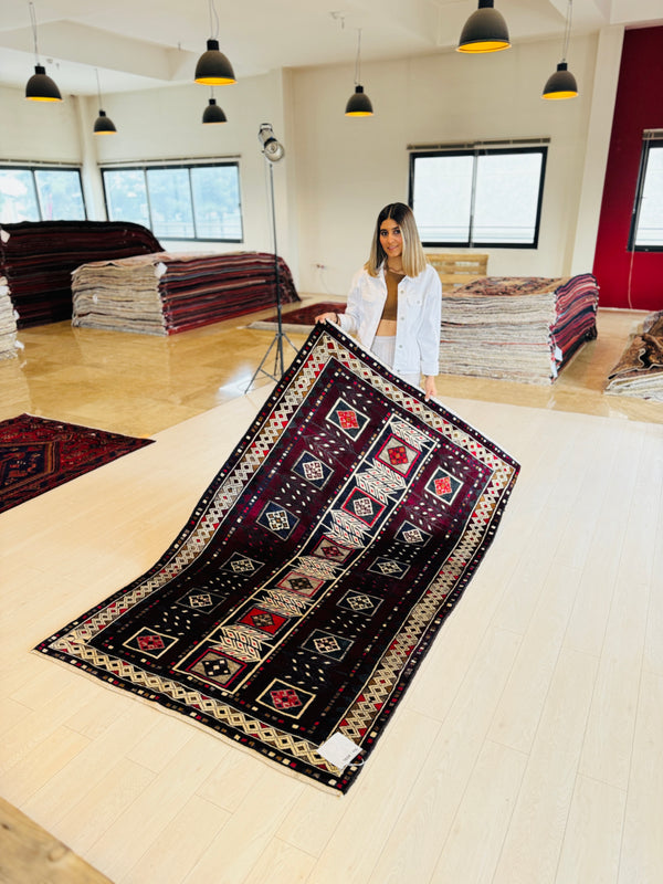 7' 1" x 4' 8" Excellent Hand-Knotted Vintage Tribal Rug - Yasi & Fara 