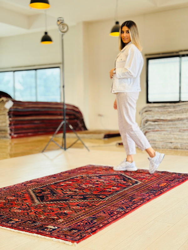 7' 4" x 4' 5" Excellent Hand-Knotted Vintage Tribal Rug - Yasi & Fara 