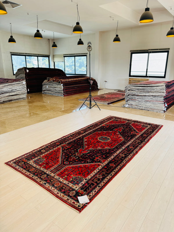 11' 3" x 5' 2" Excellent Hand-Knotted Vintage Tribal Rug