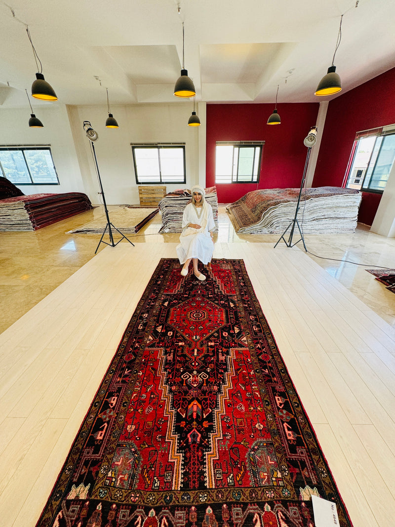 10' 11" x 5' Excellent Hand-Knotted Vintage Tribal Rug - Yasi & Fara 