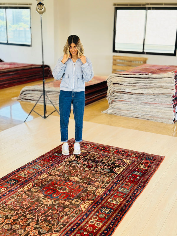 10' 7" x 5' 4" Excellent Hand-Knotted Vintage Tribal Rug - Yasi & Fara 