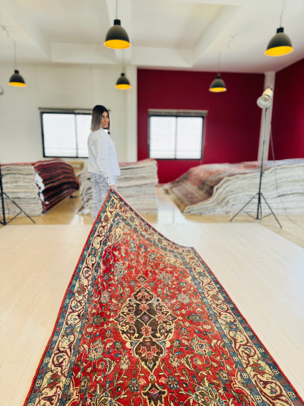 10' x 4' 5" Excellent Hand-Knotted Vintage Tribal Runner Rug - Yasi & Fara 