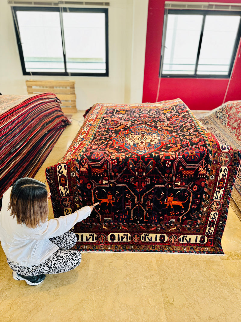 9' 4" x 5' 3" Excellent Hand-Knotted Vintage Tribal Rug - Yasi & Fara 