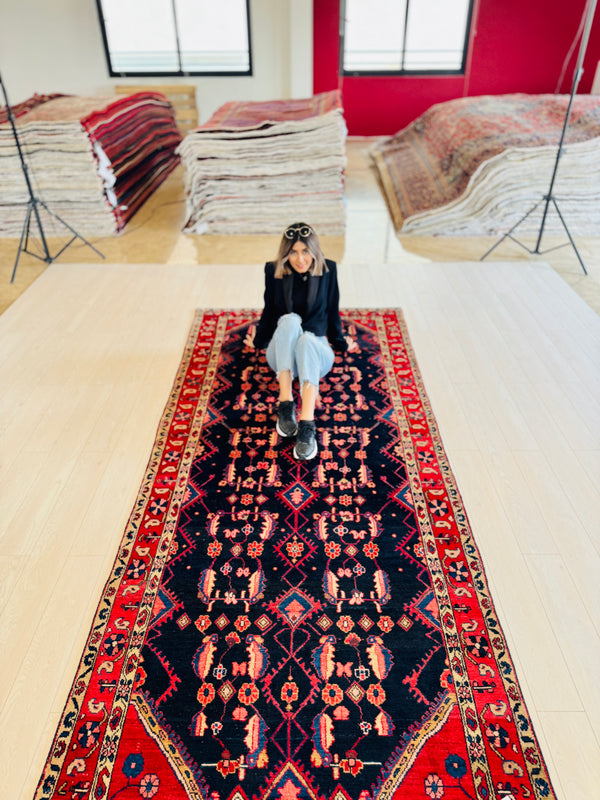 10' 9" x 4' 8" Excellent Hand-Knotted Antique Tribal Runner Rug