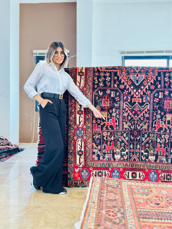 10' 2" x 5' Excellent Hand-Knotted Vintage Tribal Rug