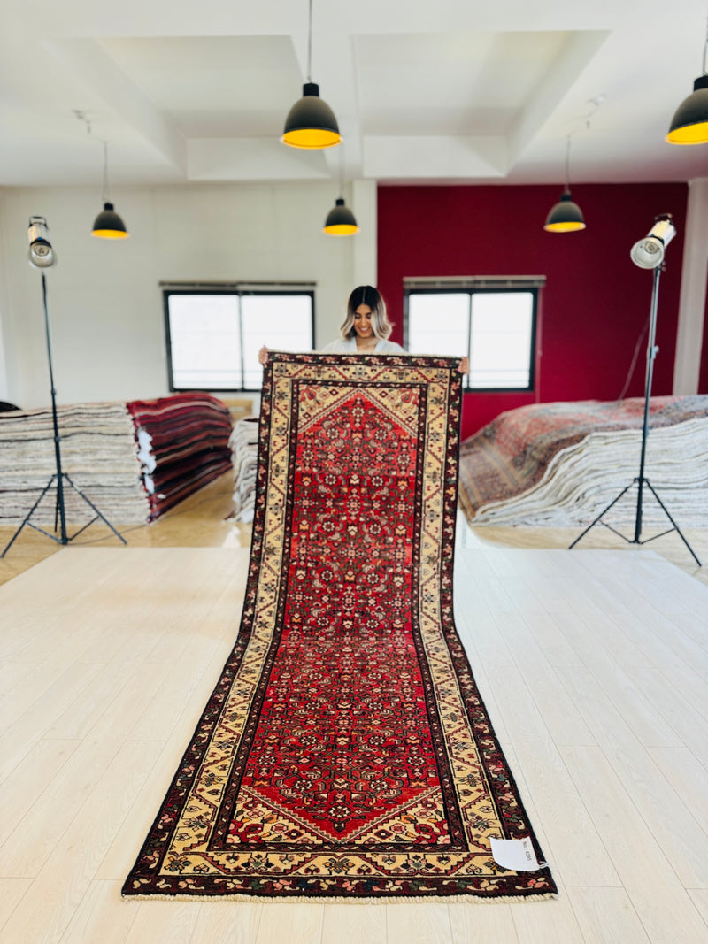9' 11" x 3' 5" Excellent Hand-Knotted Antique Tribal Runner Rug - Yasi & Fara 