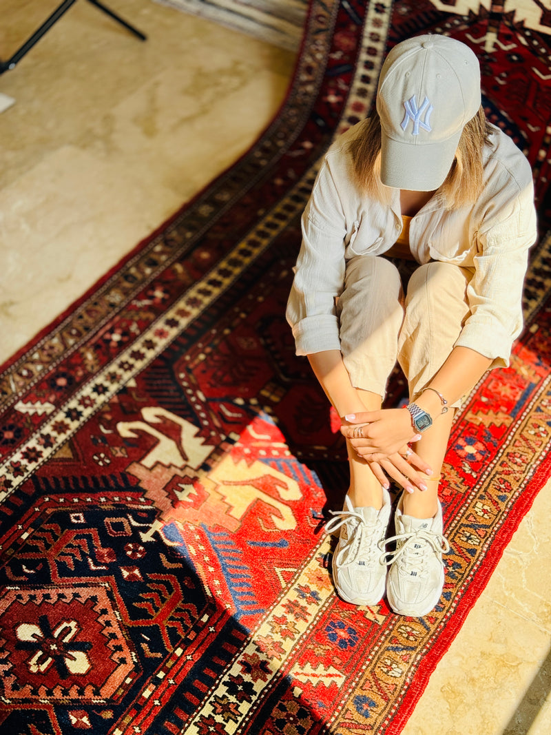 13' 9" x 3' 10" Excellent Hand-Knotted Collectible Vintage Tribal Runner Rug - Yasi & Fara 