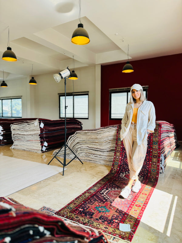 10' 5" x 3' Excellent Hand-Knotted Collectible Vintage Tribal Runner Rug - Yasi & Fara 