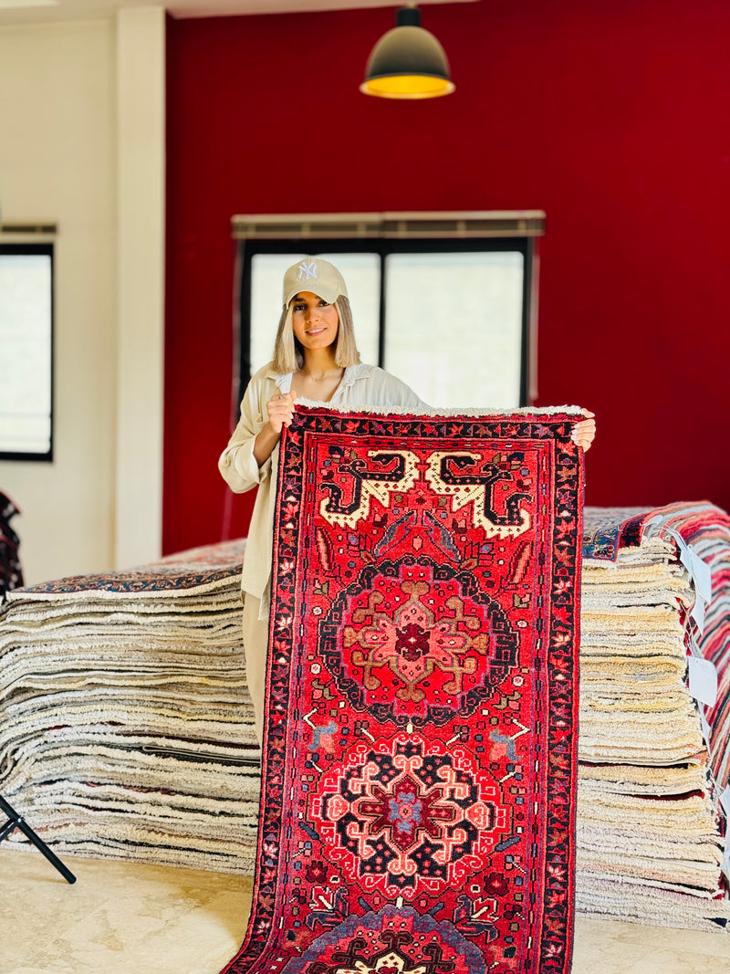 9' x 2' 7" Excellent Hand-Knotted Collectible Tribal Runner Rug - Yasi & Fara 