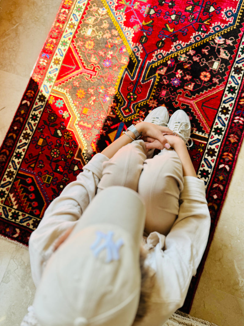 9' 3" x 3' 5" Excellent Hand-Knotted Vintage Tribal Runner Rug - Yasi & Fara 